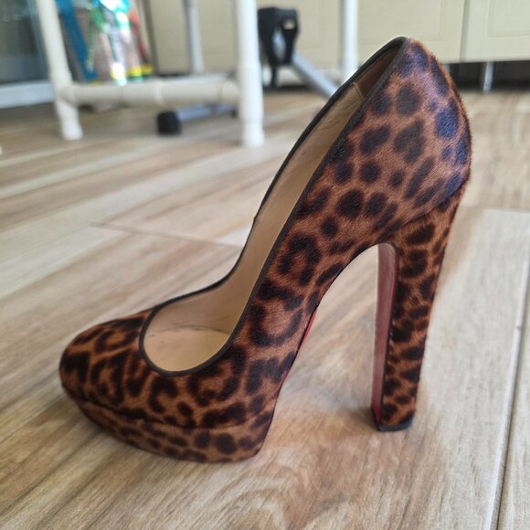 Christian Louboutin Bibi 140 Leopard Mini Chad Pumps Eur. 37 - Picture 1 of 11